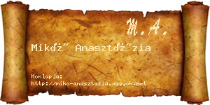 Mikó Anasztázia névjegykártya